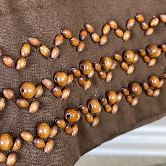 Jones New York CROP Capri Pants Womens 22W 2X Brown BEADED Trim STRETCH Zip - Picture 4 of 12